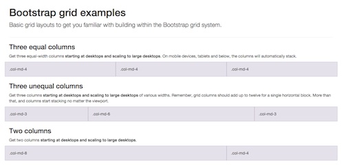 Bootstrap Grid examples