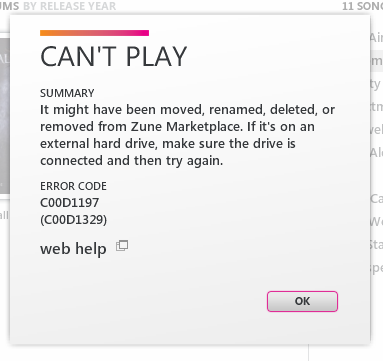Zune error in VirtualBox