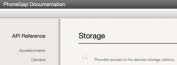 Implementing storage in PhoneGap mobile applications