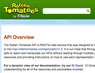 Building mobile application with Rotten Tomatoes API