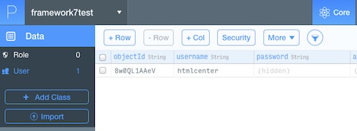 HTMLCenter user data in Parse